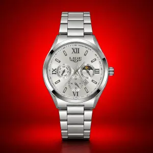 LIGE Luxury Watch -(White)